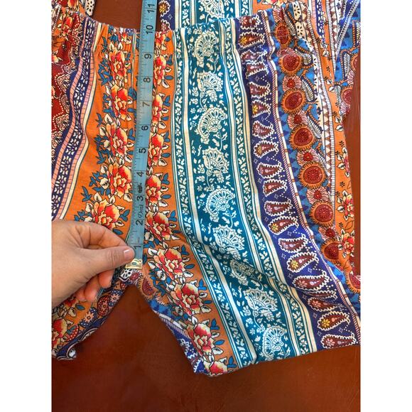 Flare Leggings Boho Bell Bottoms 70's Hippie Pants Multi Pattern Womens Medium - Picture 6 of 7